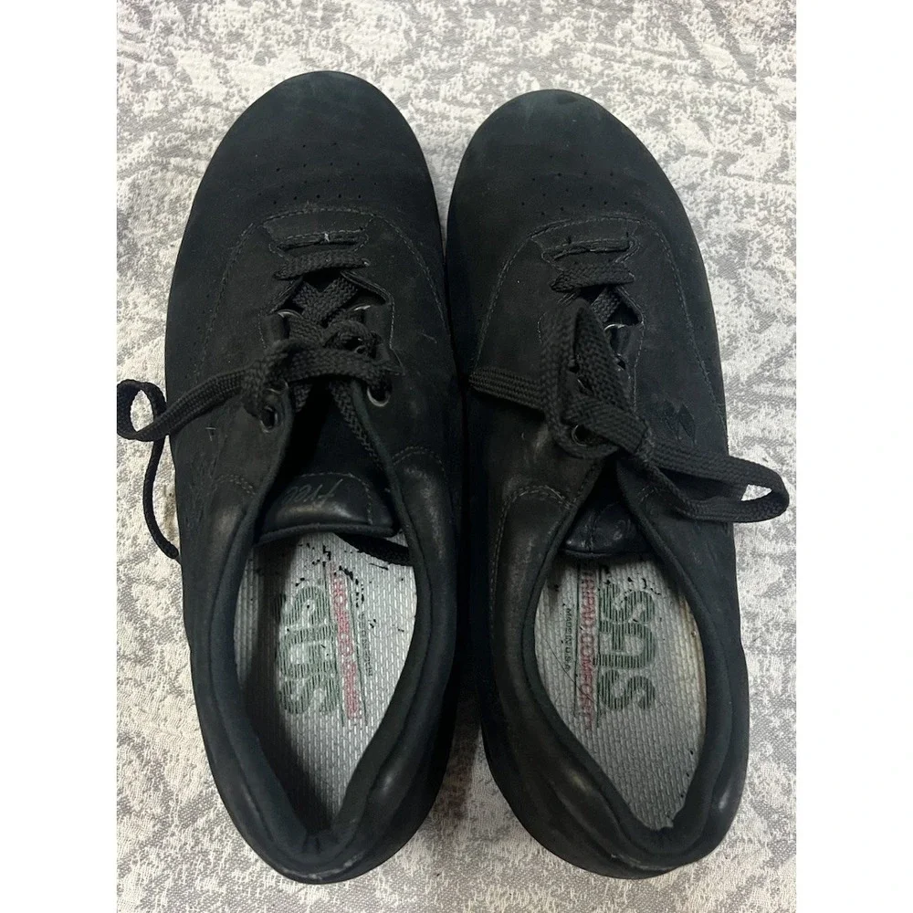 SAS Free Time Women's Walking‎ Shoes Size 10.5 Triple Wide Black Leather Casual